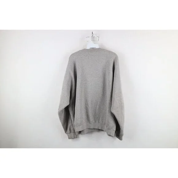 Vtg 90s Nike Air Mens XL Travis Scott Big Swoosh Crewneck Sweatshirt Gray USA